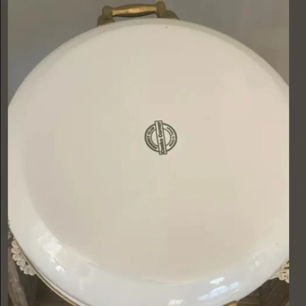 Vintage Regency Club Cooks Corner 3QT ENAMELED POT w BRASS HANDLES